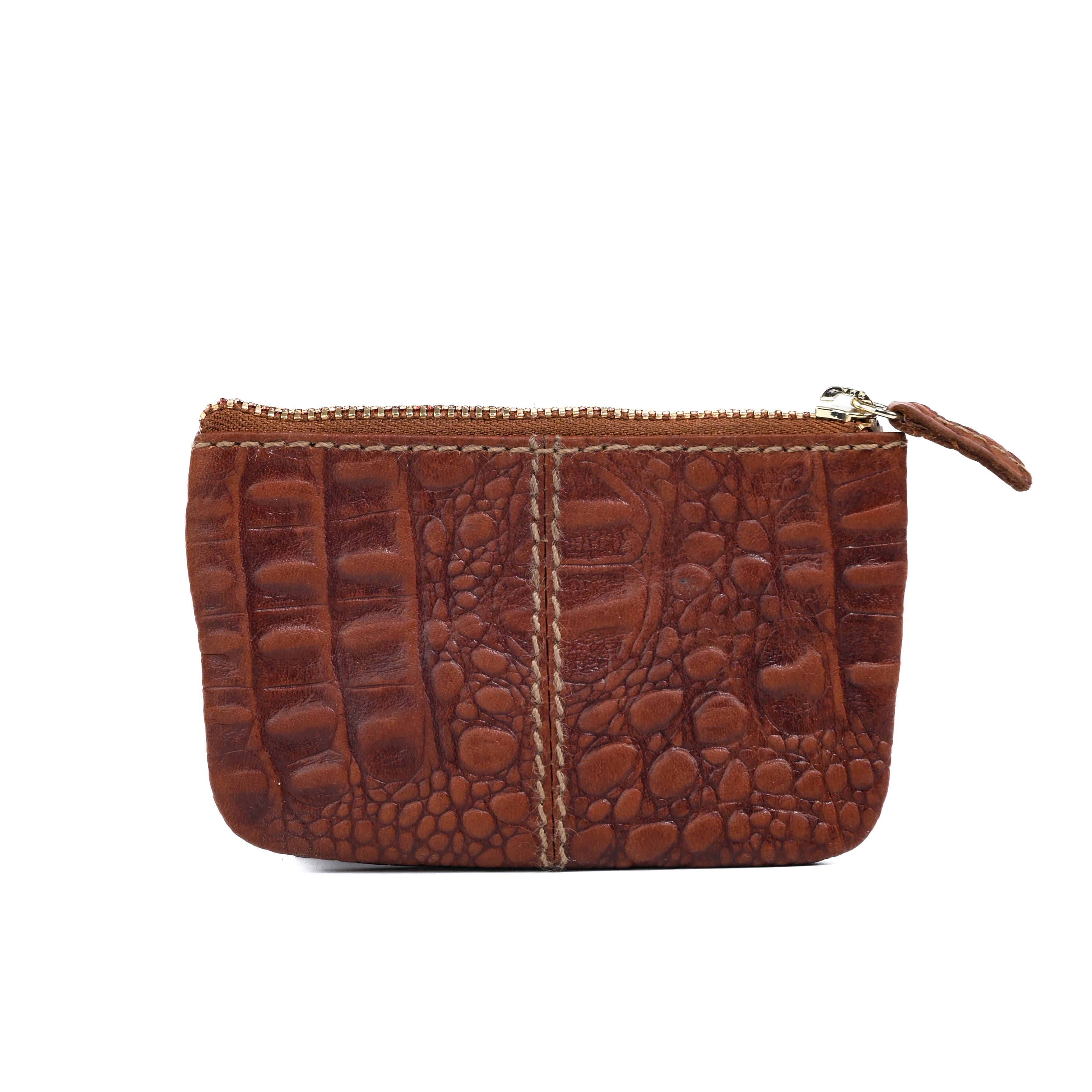 GERMANUS Schlüsselmäppchen Braun Croco