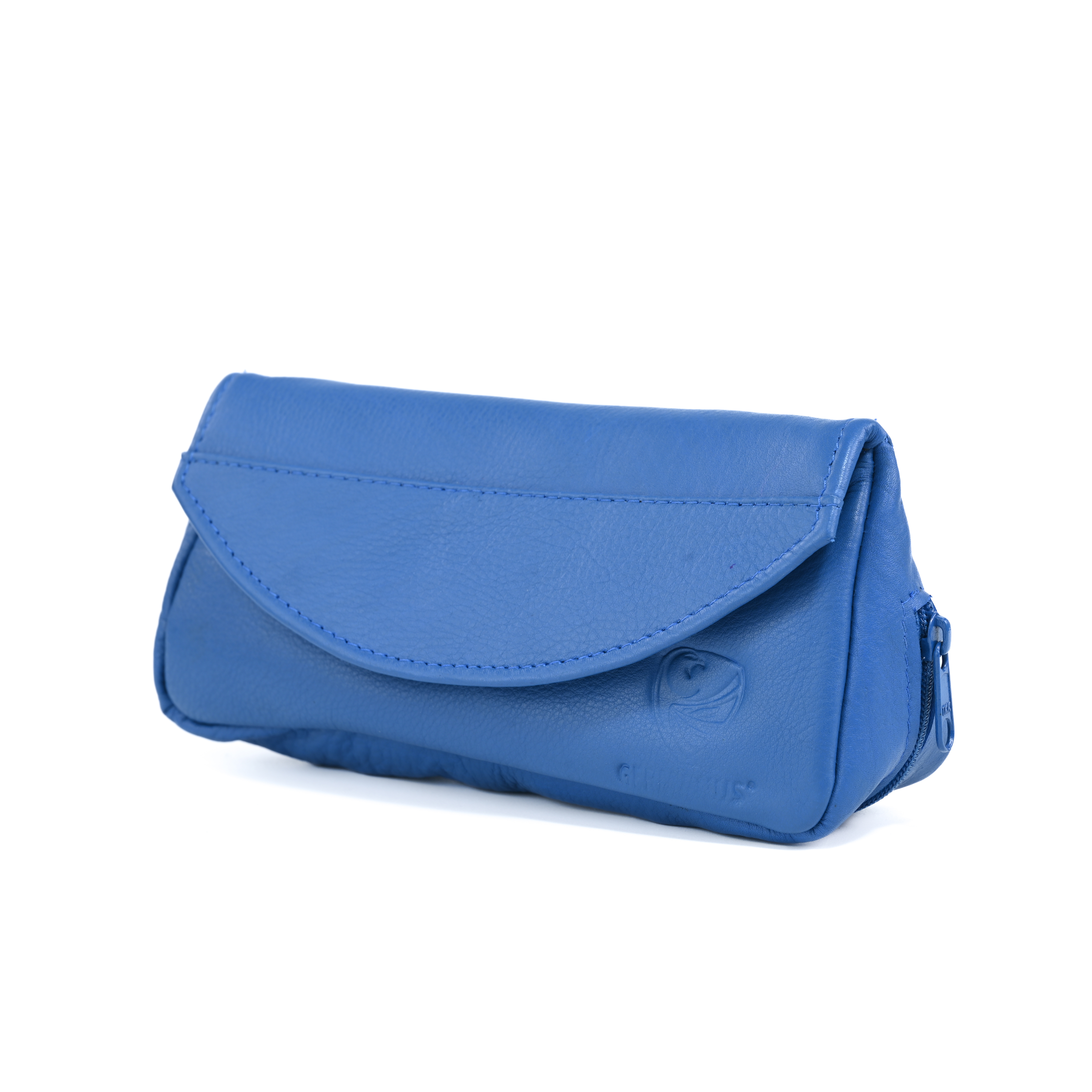 GERMANUS Kosmetiktasche Beauty Bag Make-Up Tasche Helen, Leder, Blau