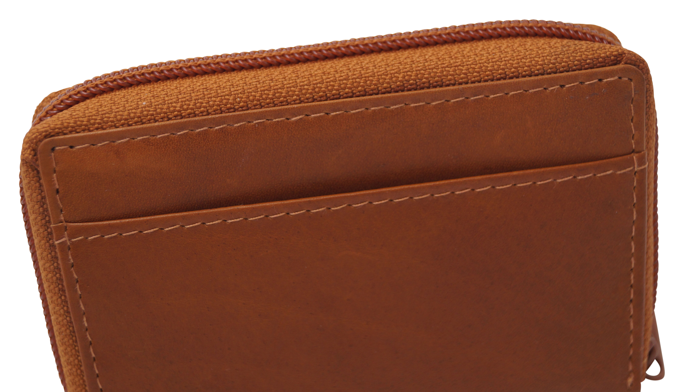 GERMANUS Kreditkartenetui Zip - Made in EU - Leder Etui für Kreditkarten und Visitenkarten, hellbraun