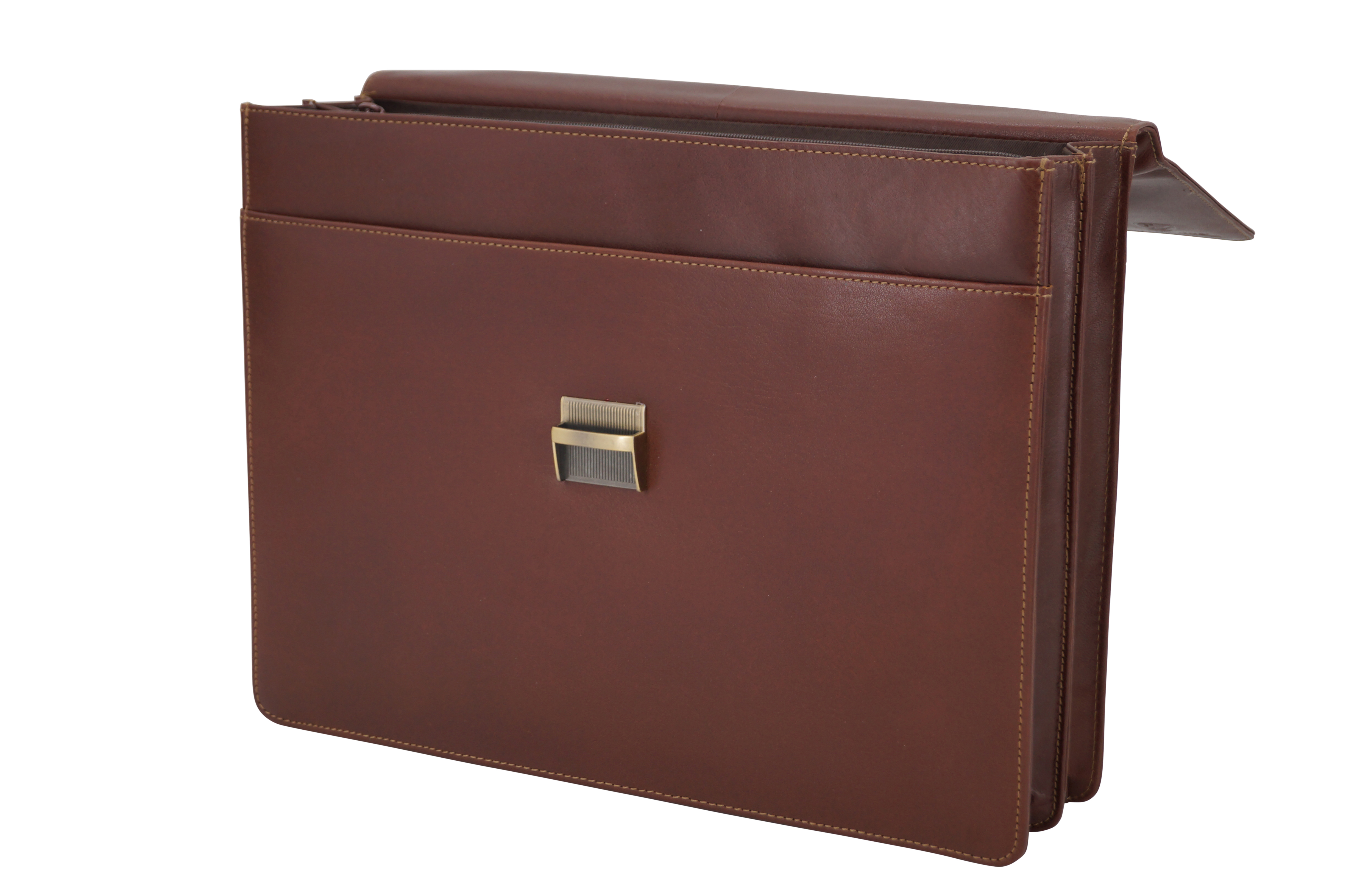 GERMANUS Aktentasche Gabriel aus Leder, Dunkelbraun