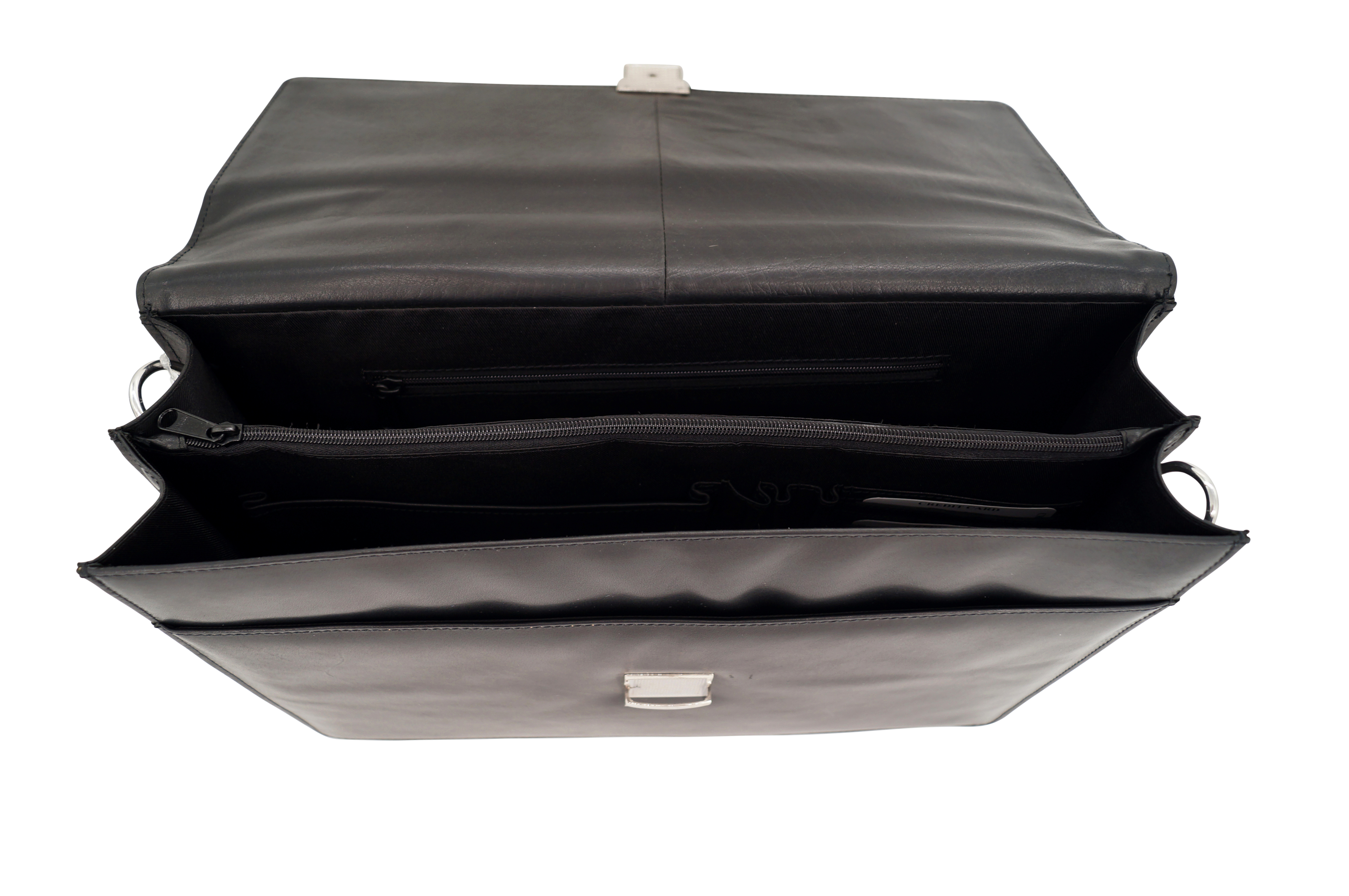 GERMANUS Aktentasche David aus Leder, Schwarz