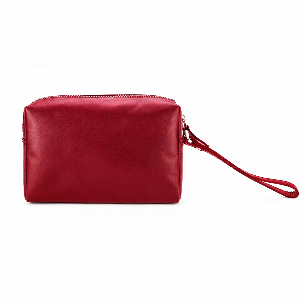 GERMANUS Kulturtasche Kosmetiktasche Rolf aus echtem Leder, Kulturbeutel, Waschtasche, Schminktasche, Clutch