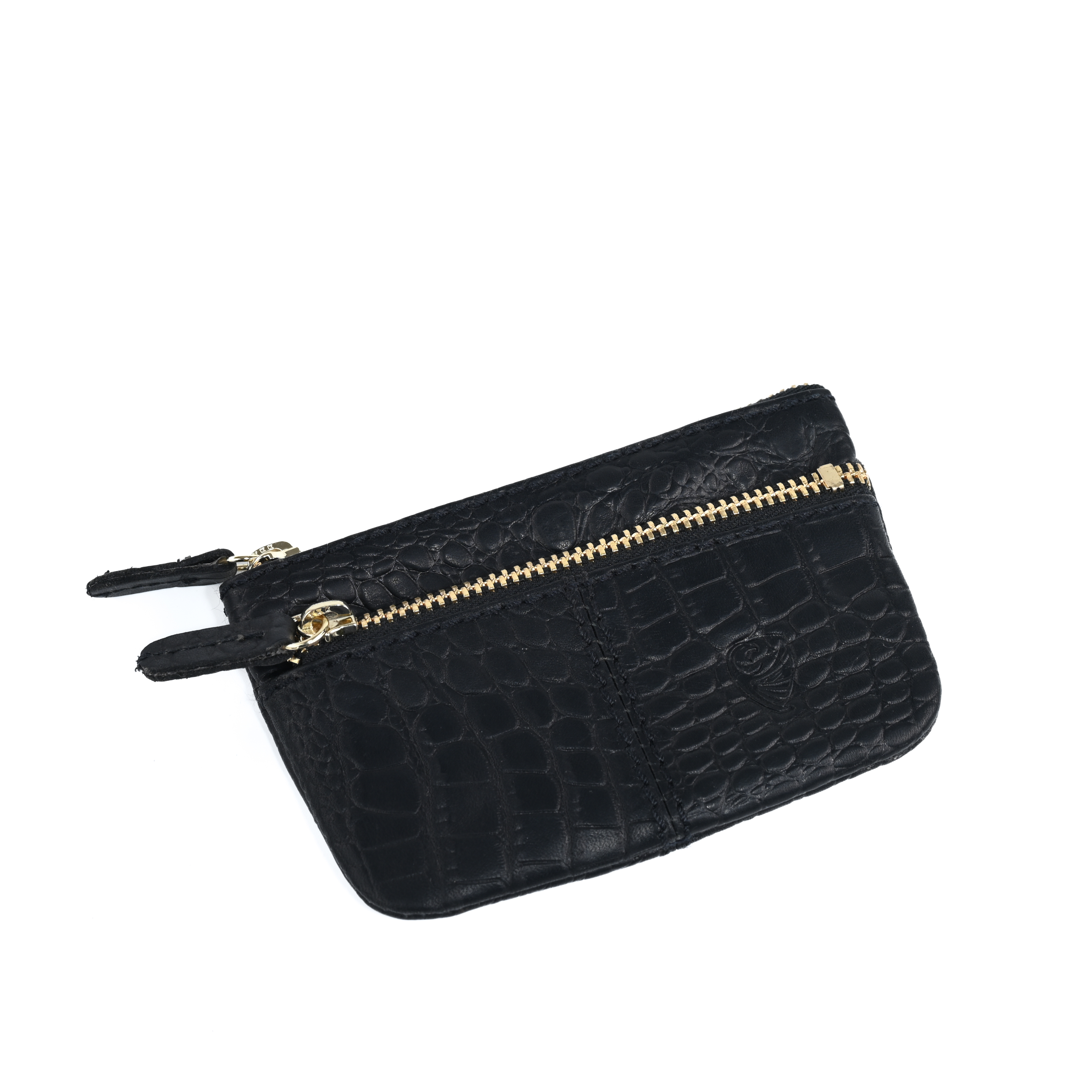 GERMANUS Schlüsselmäppchen Schwarz Croco