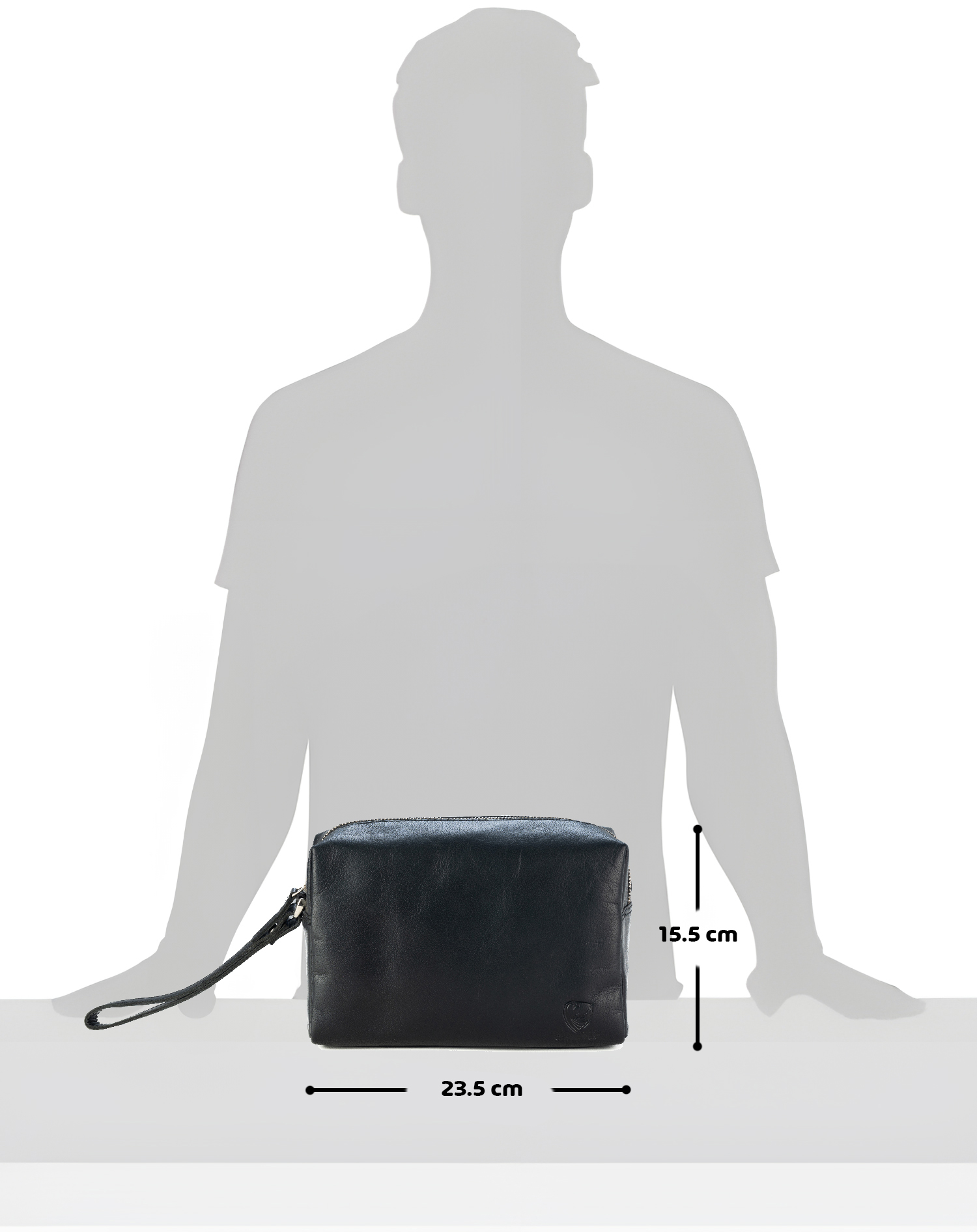 GERMANUS Kulturtasche Kosmetiktasche Rolf aus echtem Leder, Kulturbeutel, Waschtasche, Schminktasche, Clutch