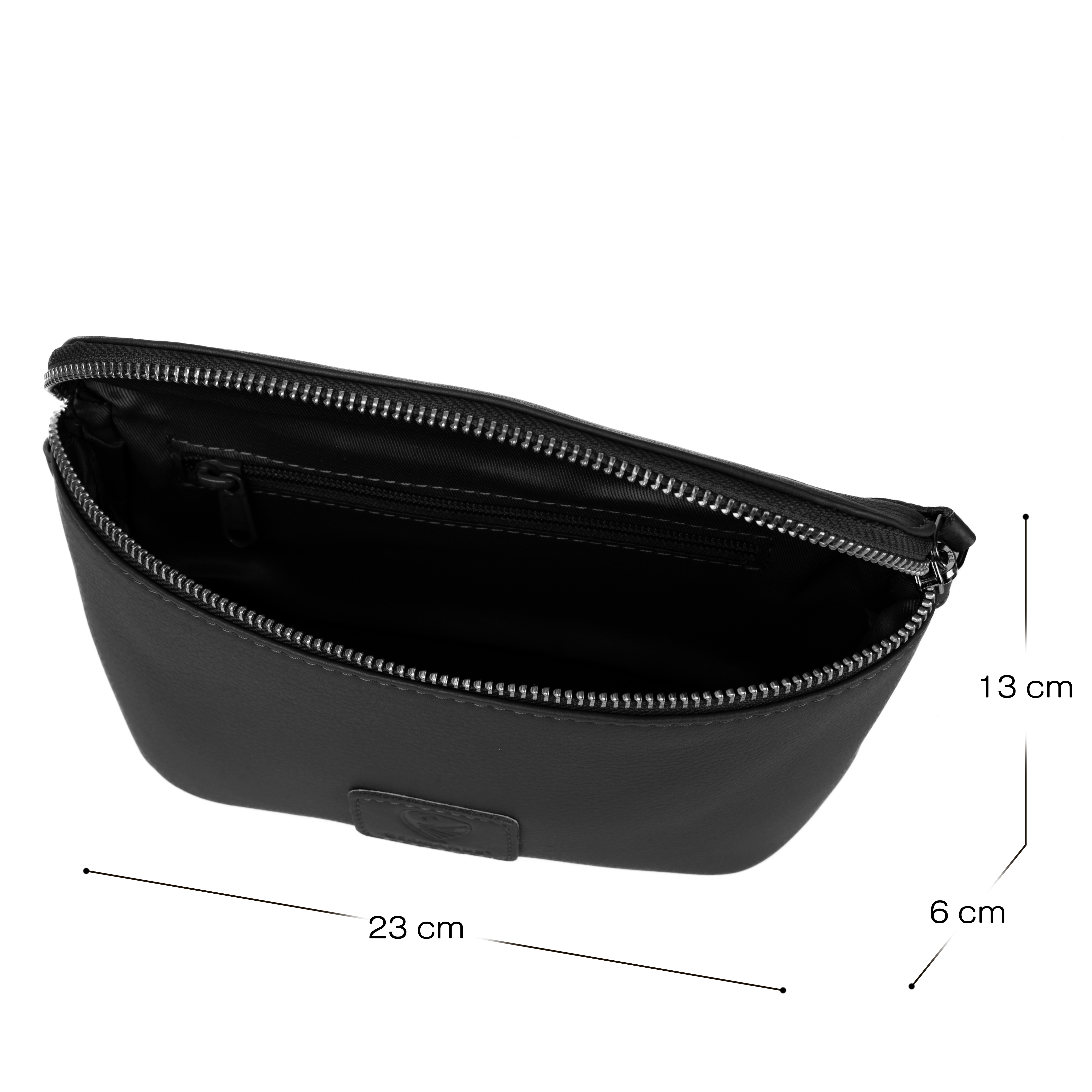 GERMANUS Gürteltasche Mika Crossbody Bag, Bum Bag, Bauchtasche, Umhängetasche, Tasche Leder Schwarz