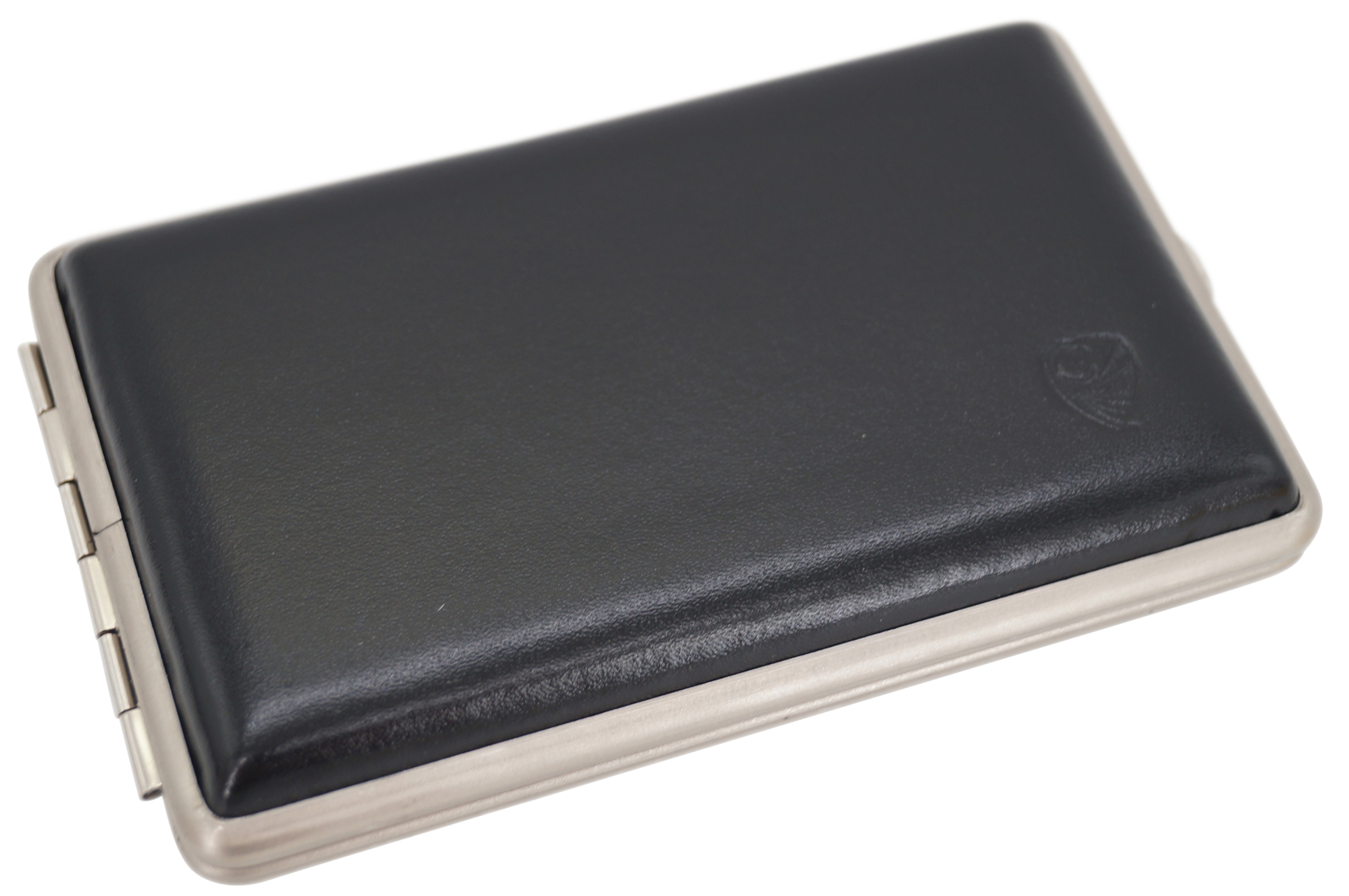 GERMANUS Visitenkartenetui - Deutsche Handarbeit, Made in Germany, Leder Schwarz groß