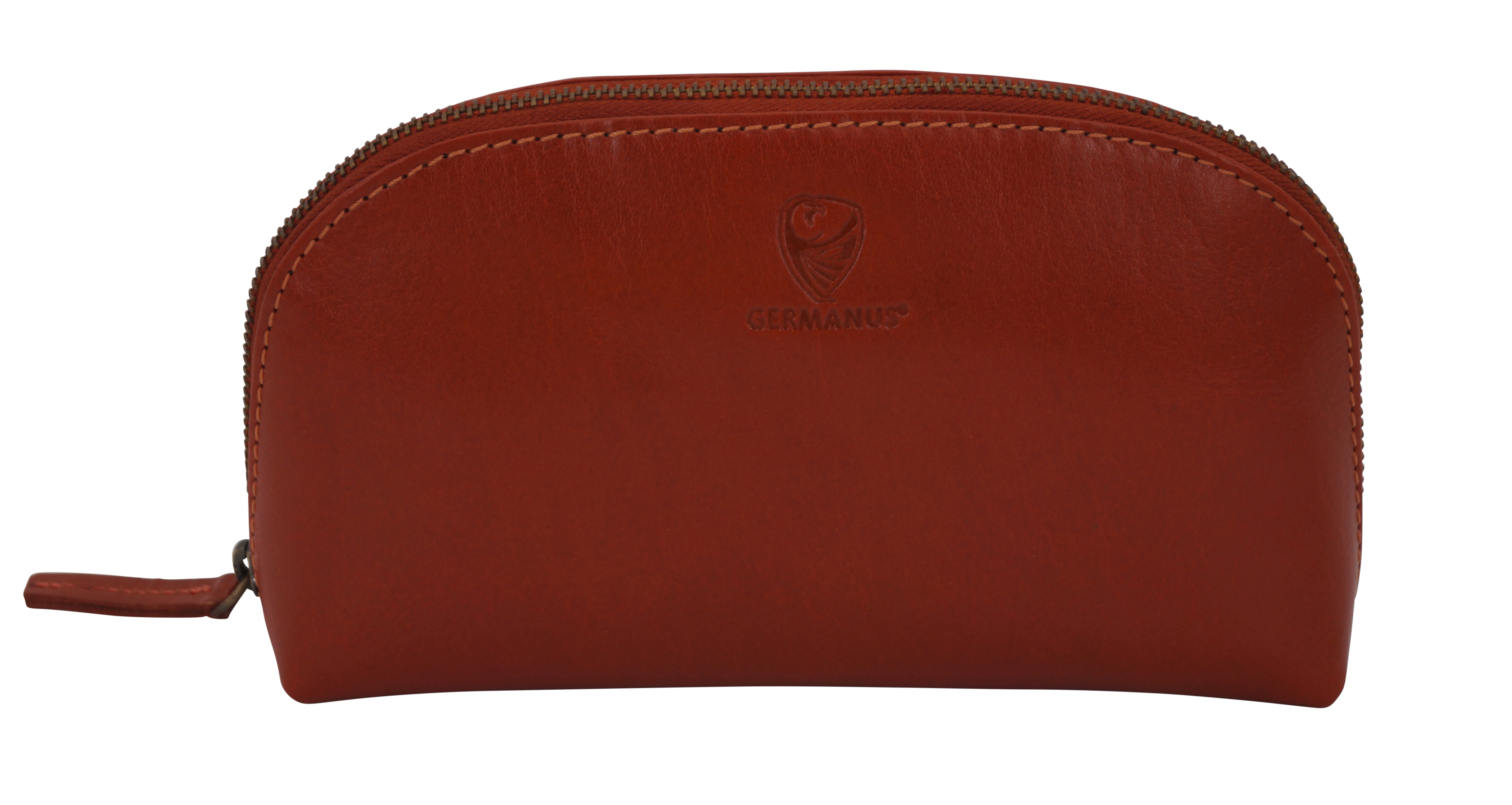 GERMANUS Kosmetiktasche Helge aus echtem Leder, Kulturbeutel, Waschtasche, Schminktasche, Clutch