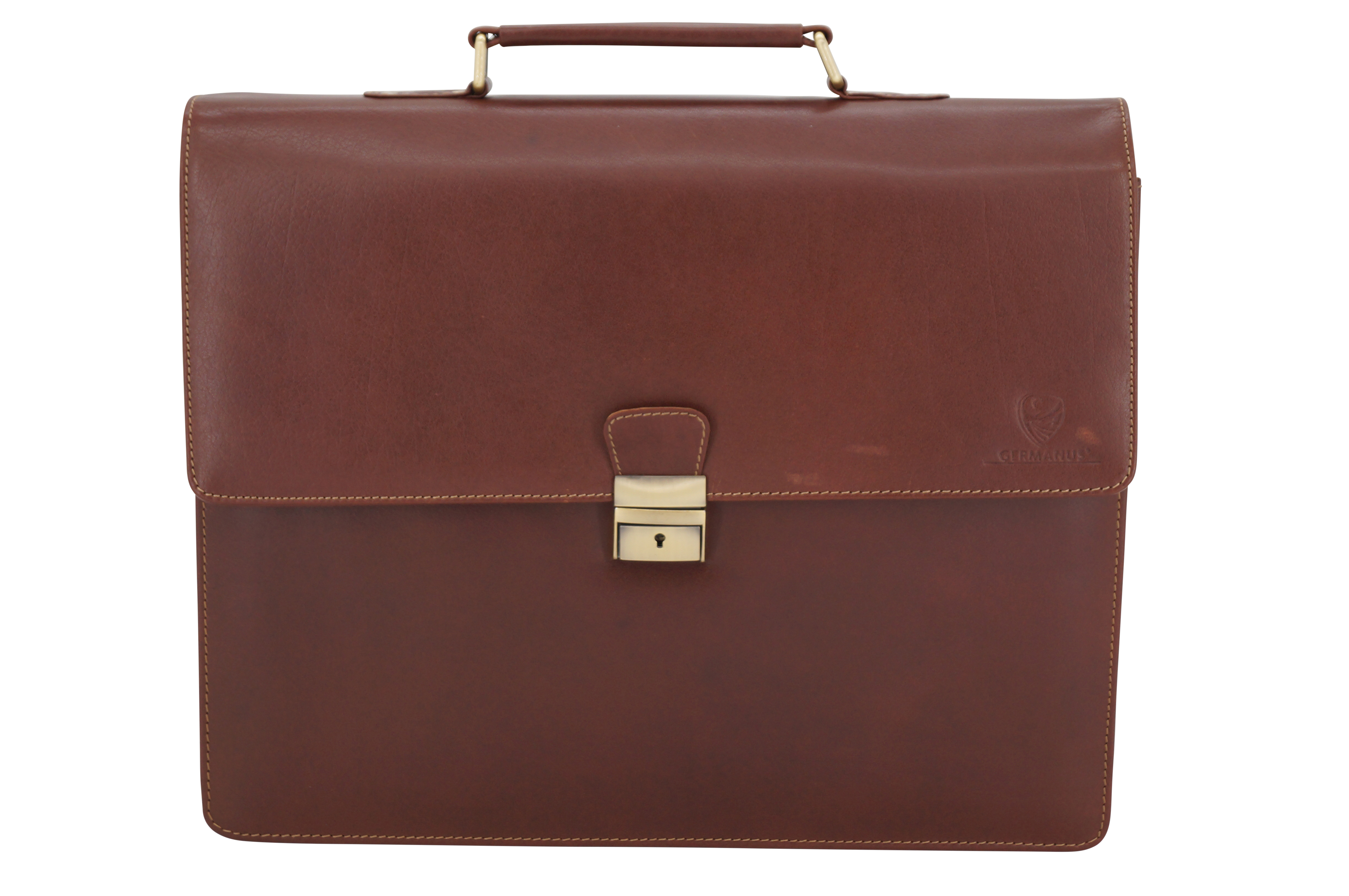 GERMANUS Aktentasche David aus Leder, Dunkelbraun