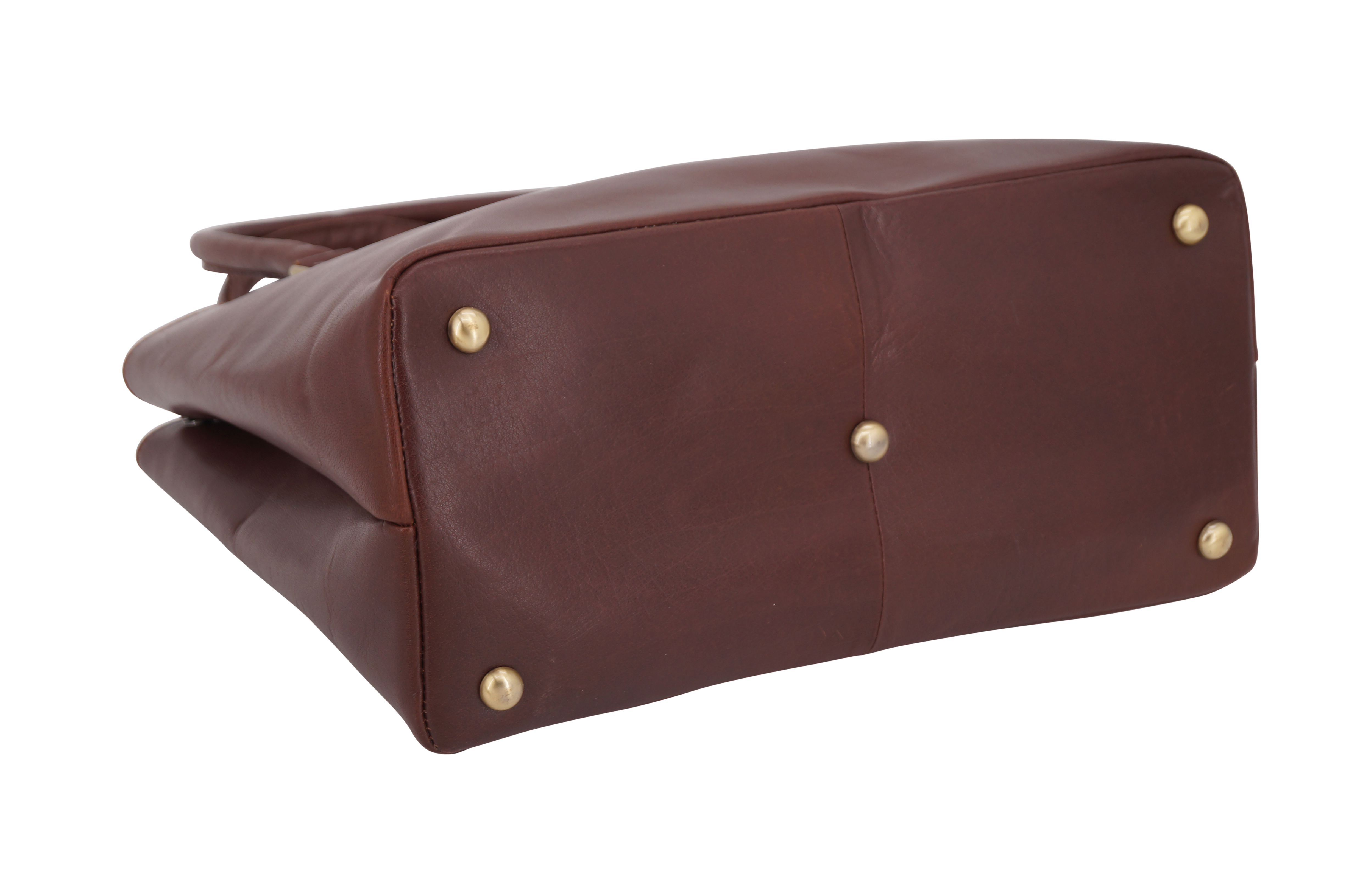 GERMANUS Damenhandtasche Lilly aus Echtleder in dunkelbraun