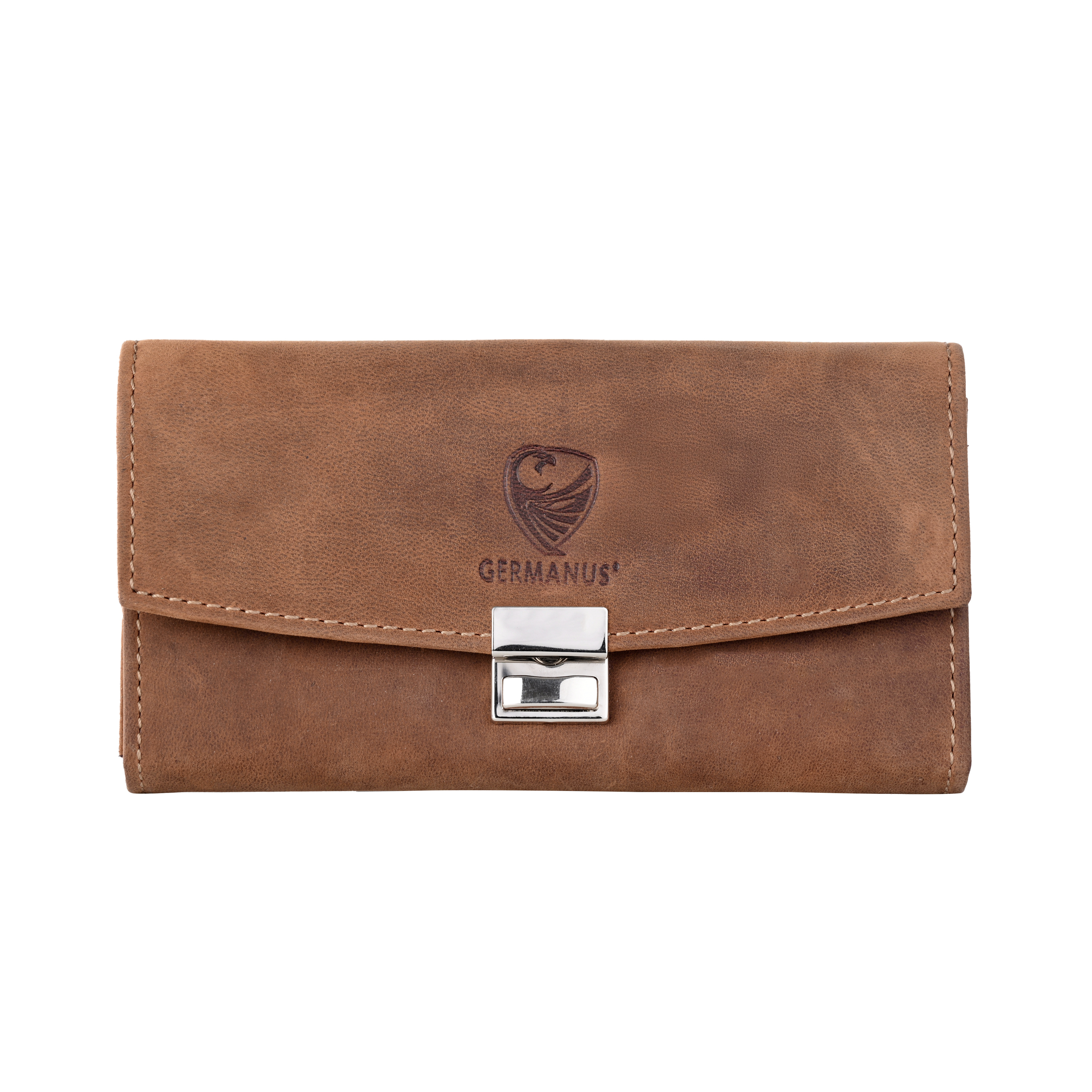 GERMANUS Kellnergeldbörse Toni, Gastro Geldbörse aus Echtleder, Wildbraun