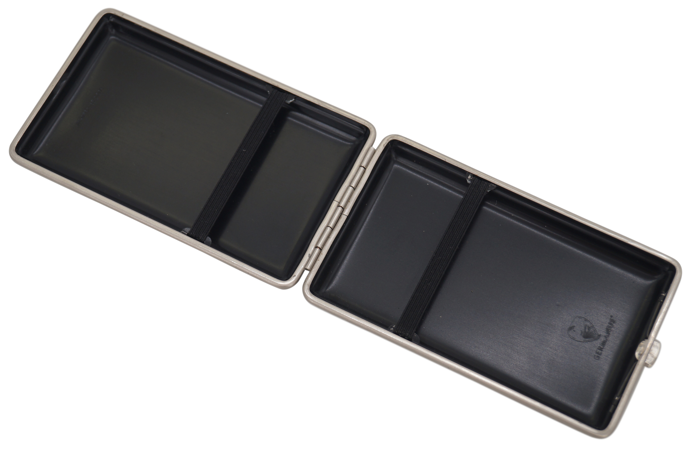 GERMANUS Visitenkartenetui - Deutsche Handarbeit, Made in Germany, Leder Schwarz groß