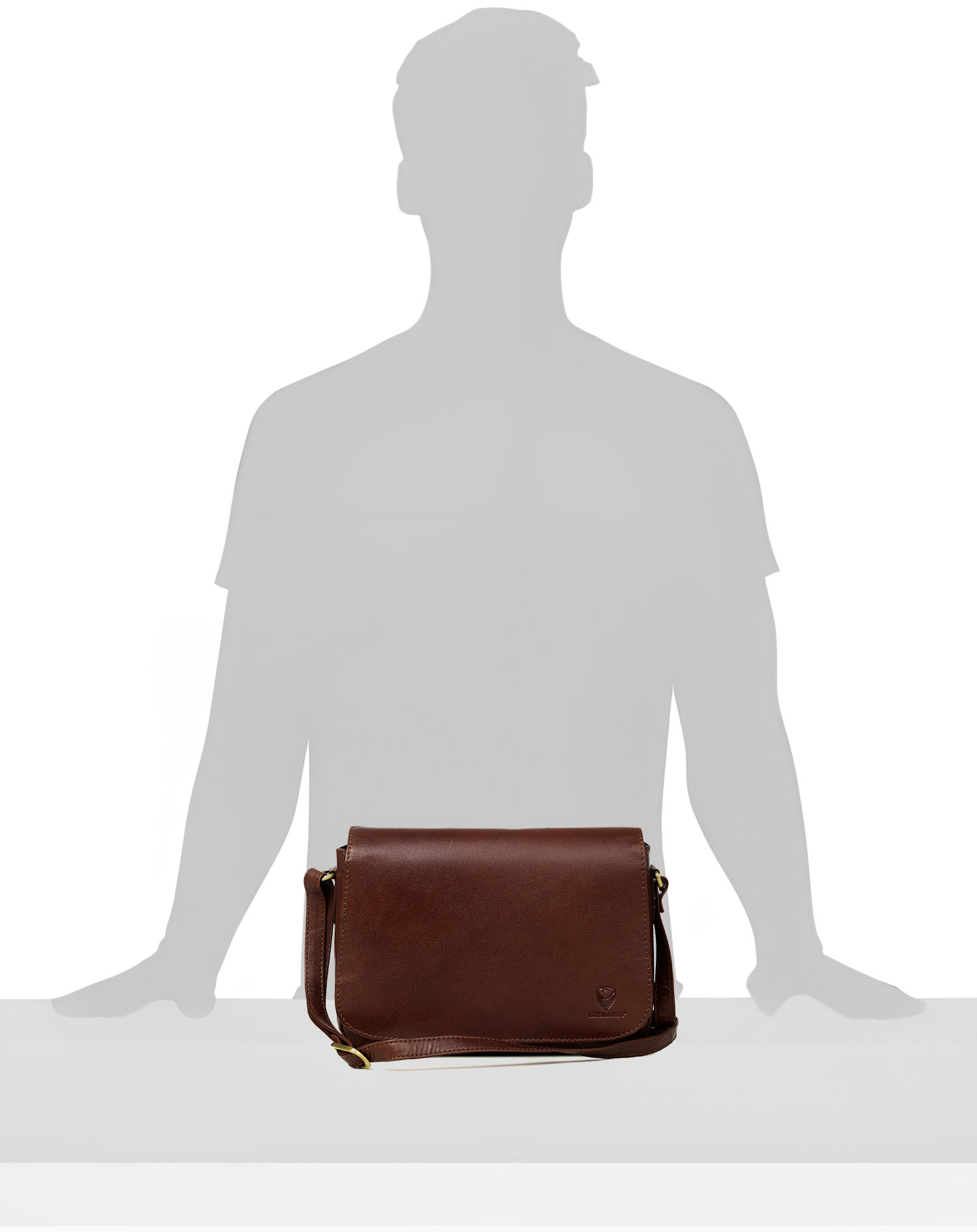 GERMANUS Damen Handtasche Umhängetasche Anna aus Echtleder, Dunkelbraun