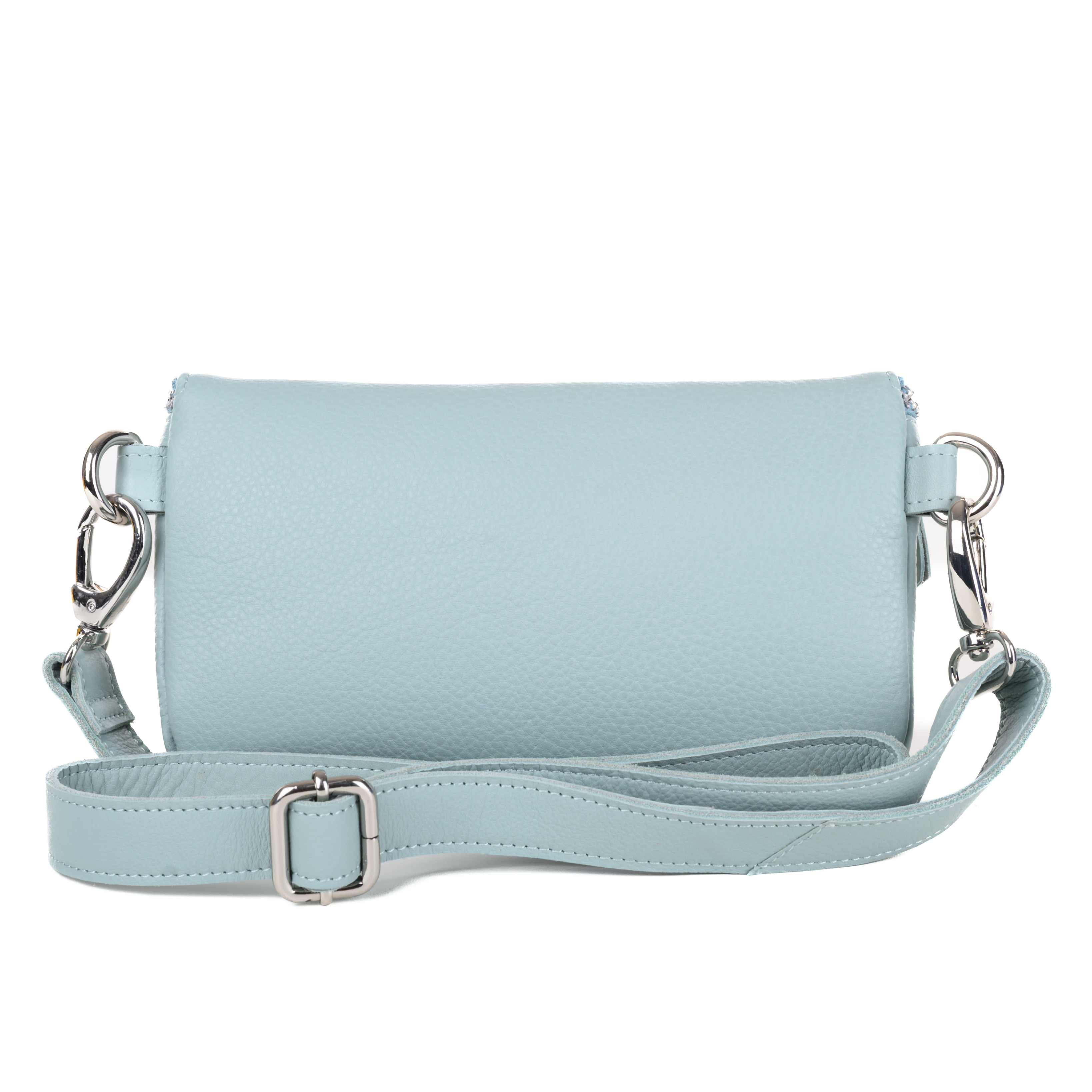 GERMANUS Gürteltasche Mika Crossbody Bag, Bum Bag, Bauchtasche, Umhängetasche, Tasche Leder Hellblau