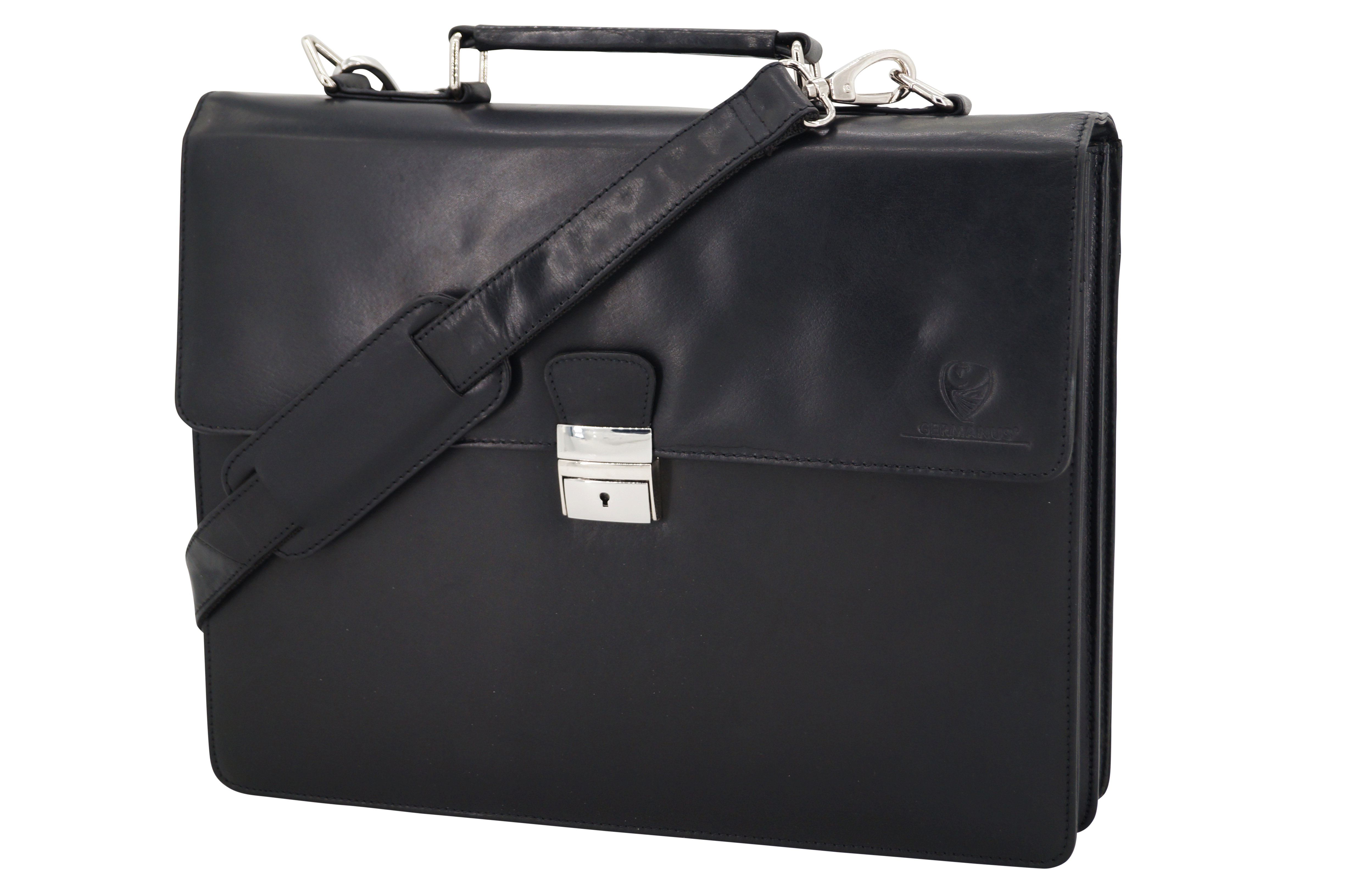 GERMANUS Aktentasche Gabriel aus Leder, schwarz