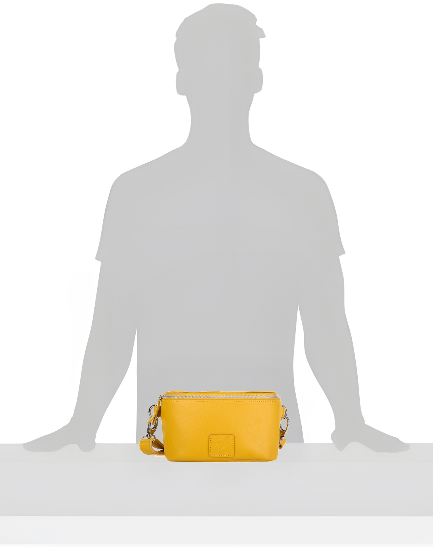 GERMANUS Gürteltasche Mika Crossbody Bag, Bum Bag, Bauchtasche, Umhängetasche, Tasche Leder Gelb