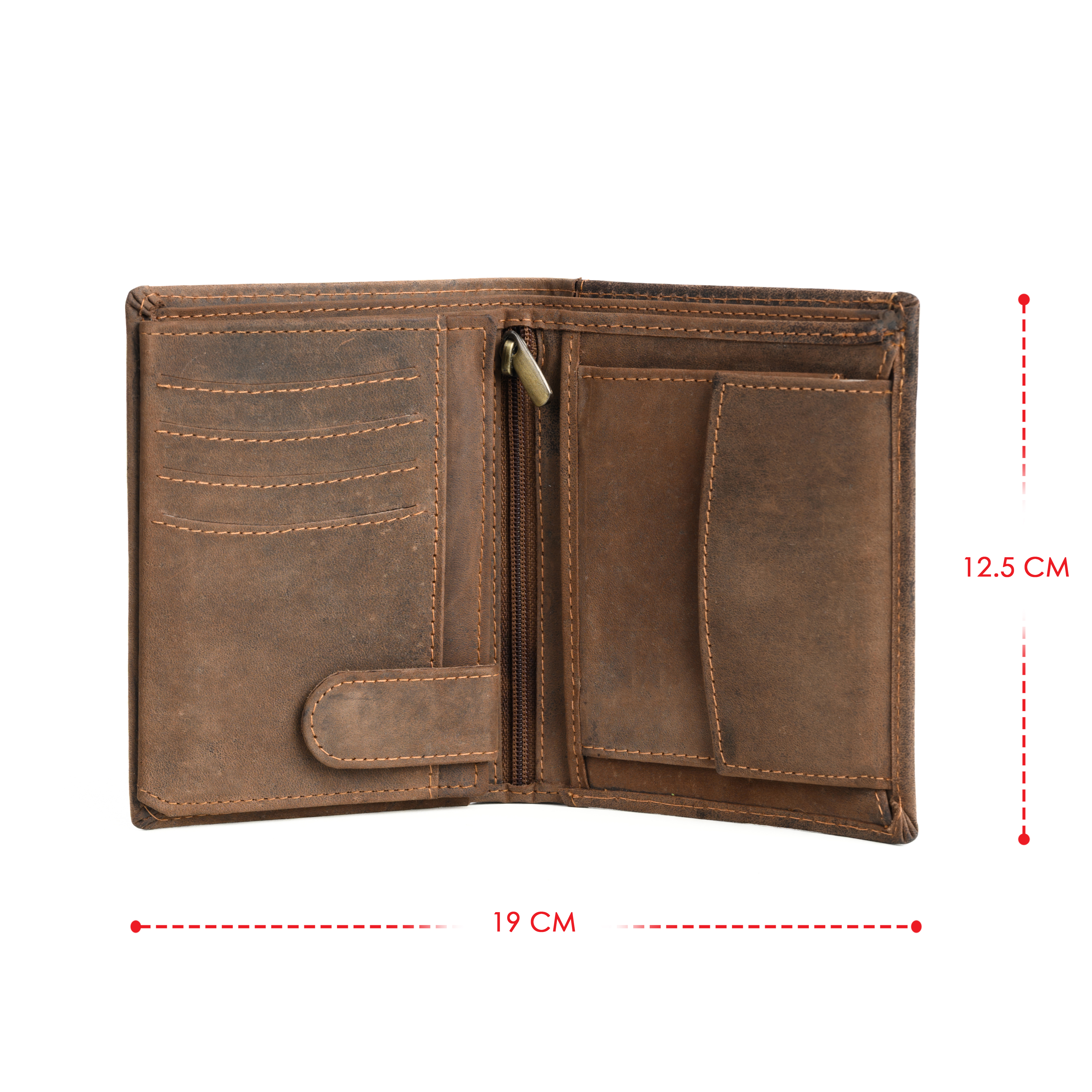 GERMANUS Geldbörse Portemonnaie aus Leder, Theo für Kreditkarten, Scheine, Münzen