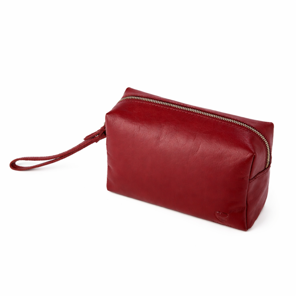 GERMANUS Kulturtasche Kosmetiktasche Rolf aus echtem Leder, Kulturbeutel, Waschtasche, Schminktasche, Clutch