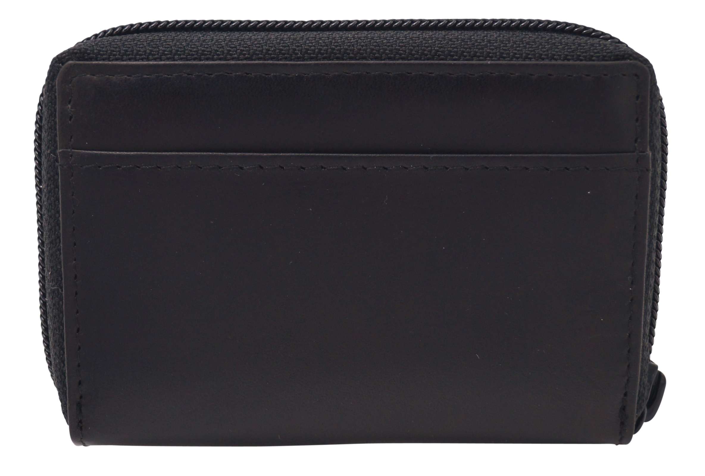 GERMANUS Kreditkartenetui Zip - Made in EU - Leder Etui für Kreditkarten und Visitenkarten, Schwarz