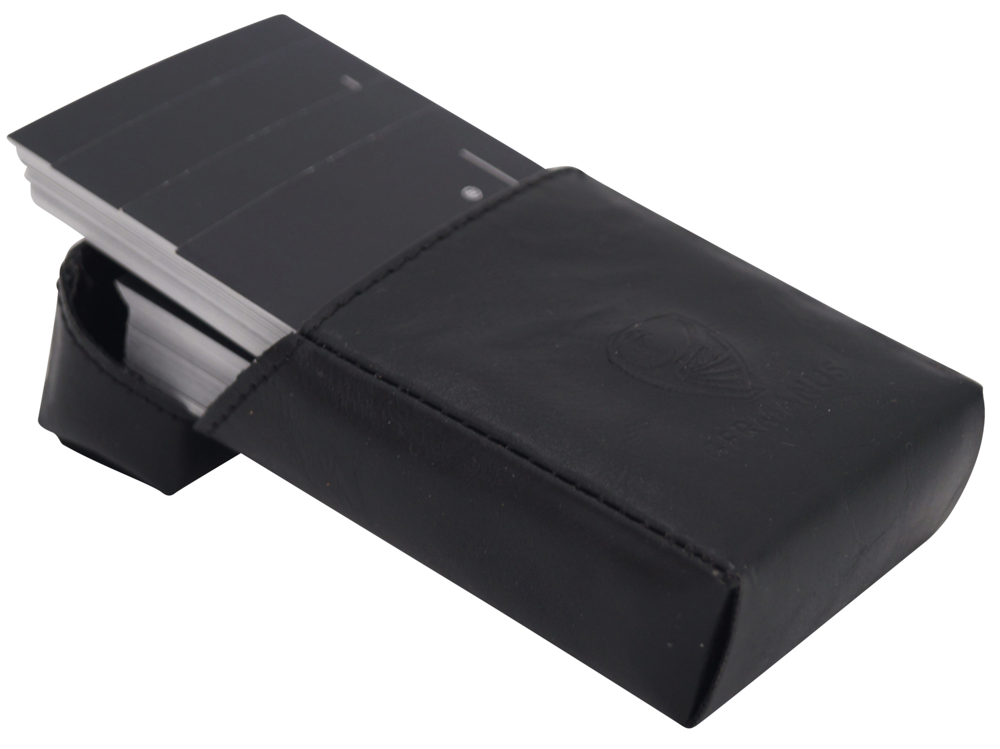 GERMANUS Visitenkartenetui - Europäische Handarbeit, Made in EU, Leder schwarz