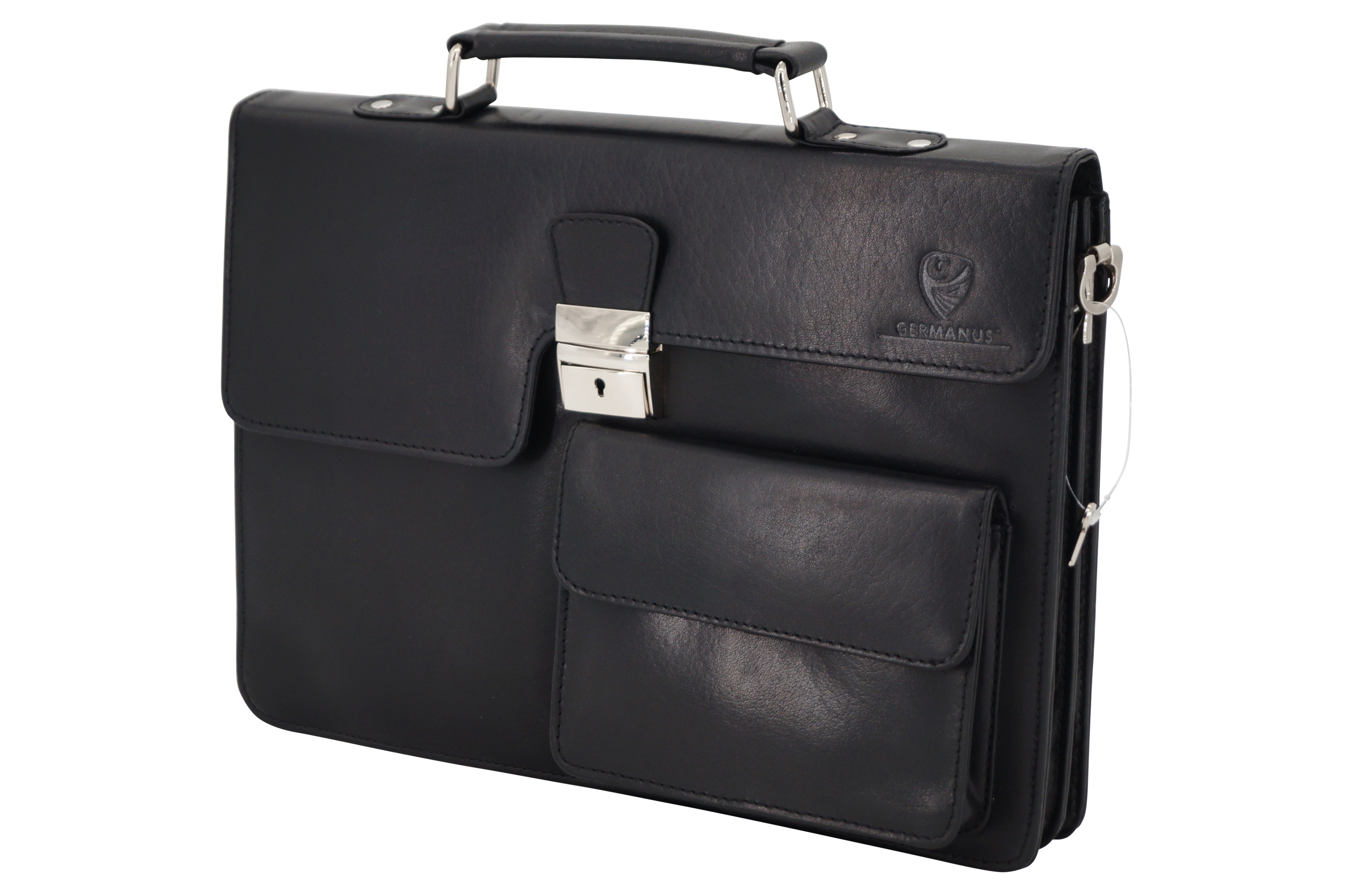 GERMANUS Aktentasche Hans aus Leder, Schwarz