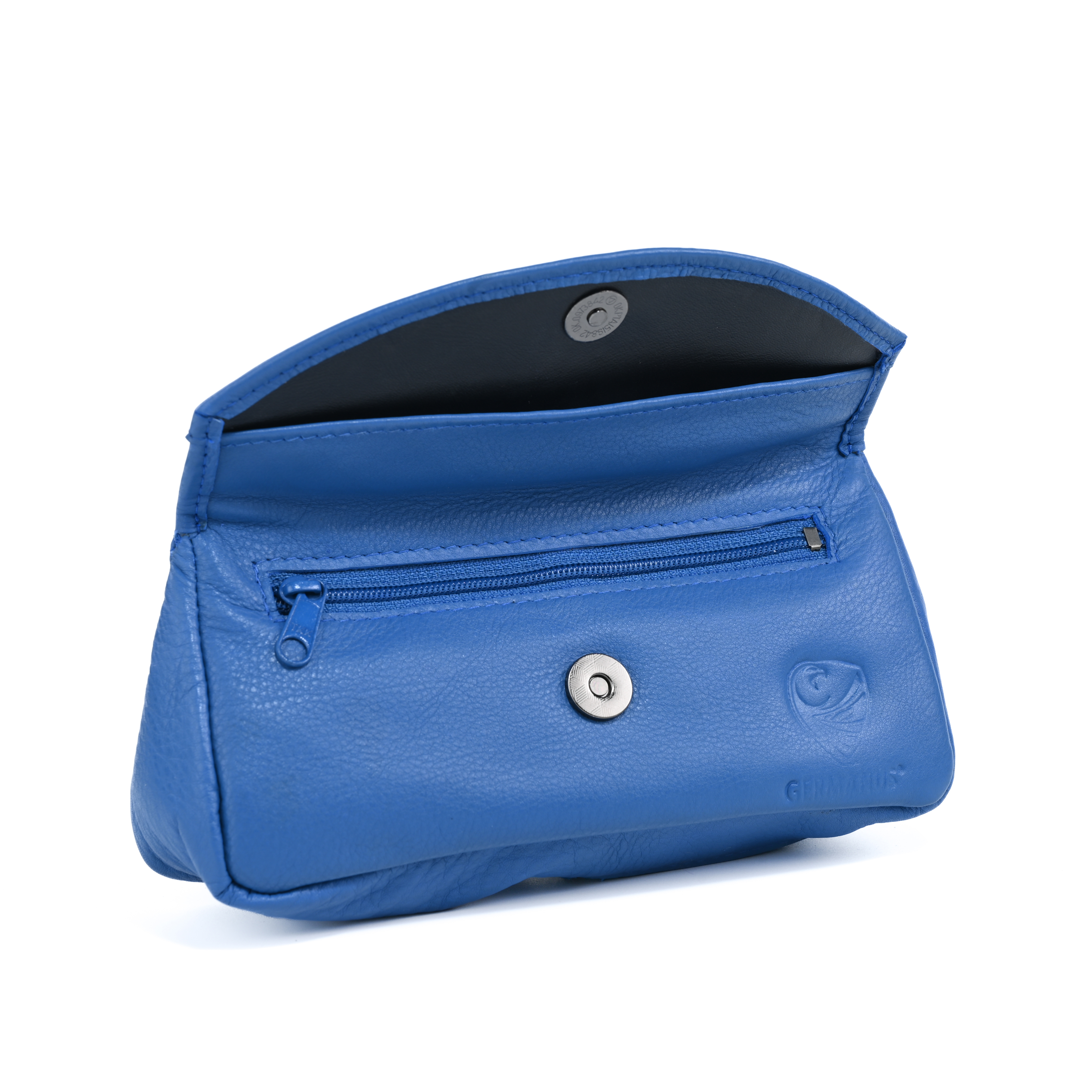 GERMANUS Kosmetiktasche Beauty Bag Make-Up Tasche Helen, Leder, Blau