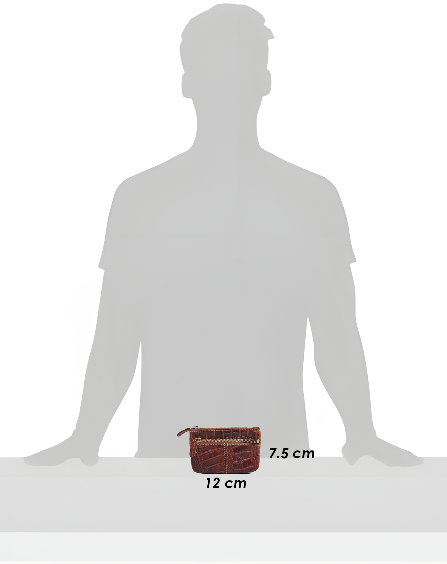 GERMANUS Schlüsselmäppchen Braun Croco