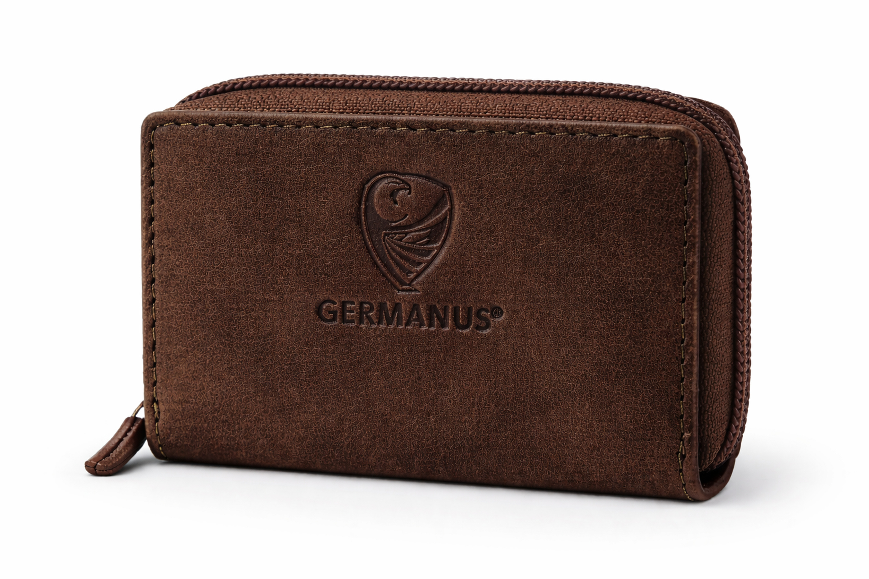 GERMANUS Kreditkartenetui Zip - Made in EU - Leder Etui für Kreditkarten und Visitenkarten