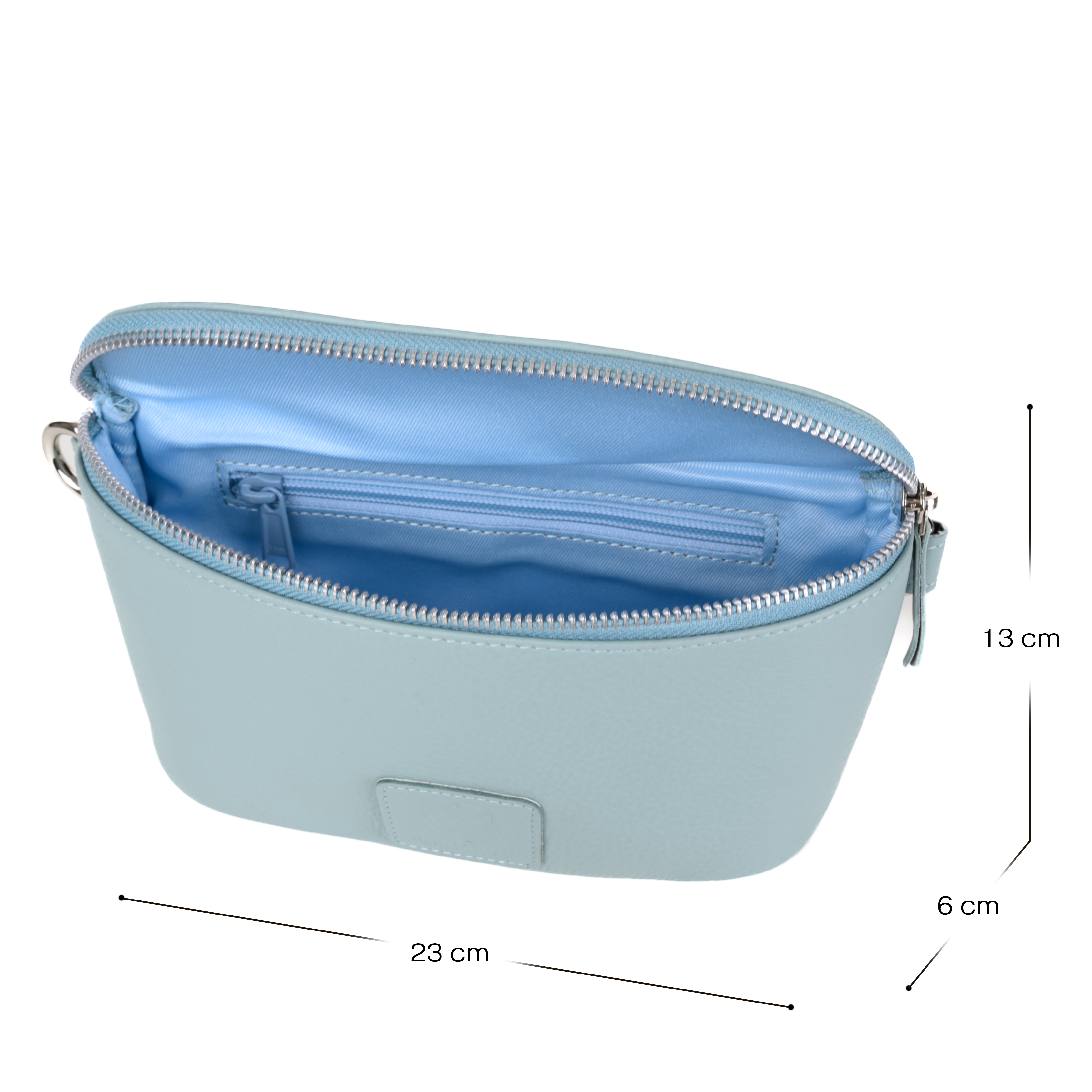 GERMANUS Gürteltasche Mika Crossbody Bag, Bum Bag, Bauchtasche, Umhängetasche, Tasche Leder Hellblau