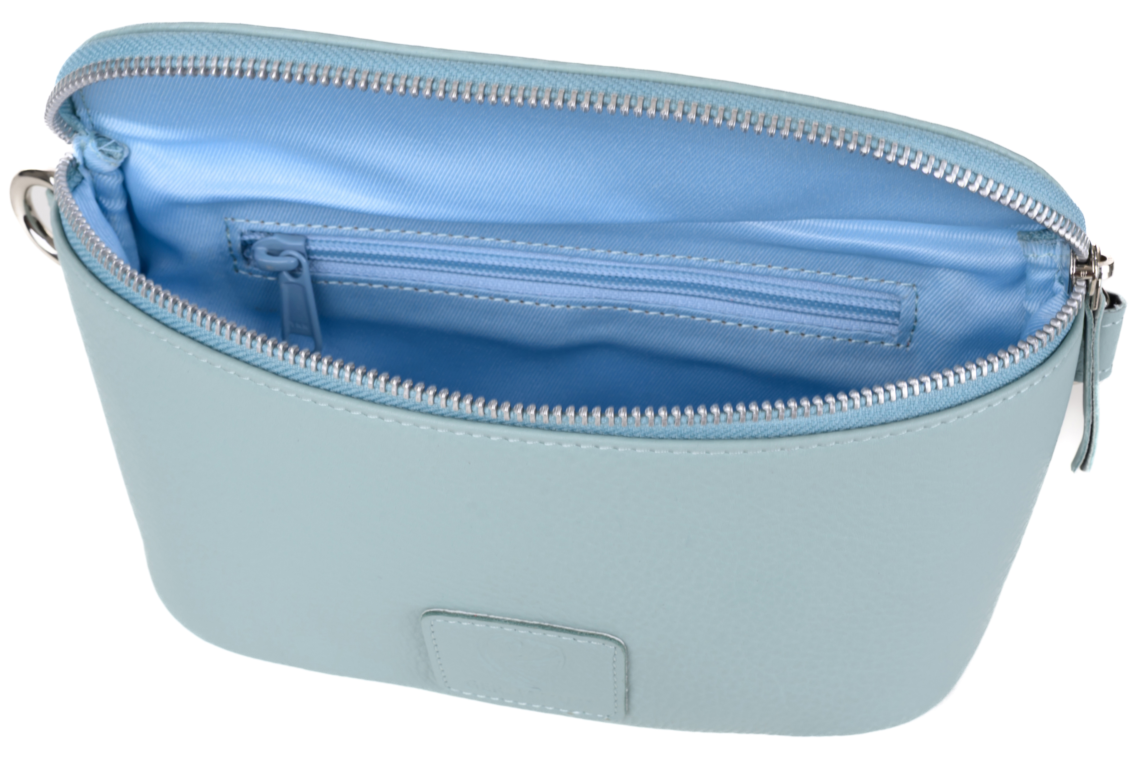 GERMANUS Gürteltasche Mika Crossbody Bag, Bum Bag, Bauchtasche, Umhängetasche, Tasche Leder Hellblau