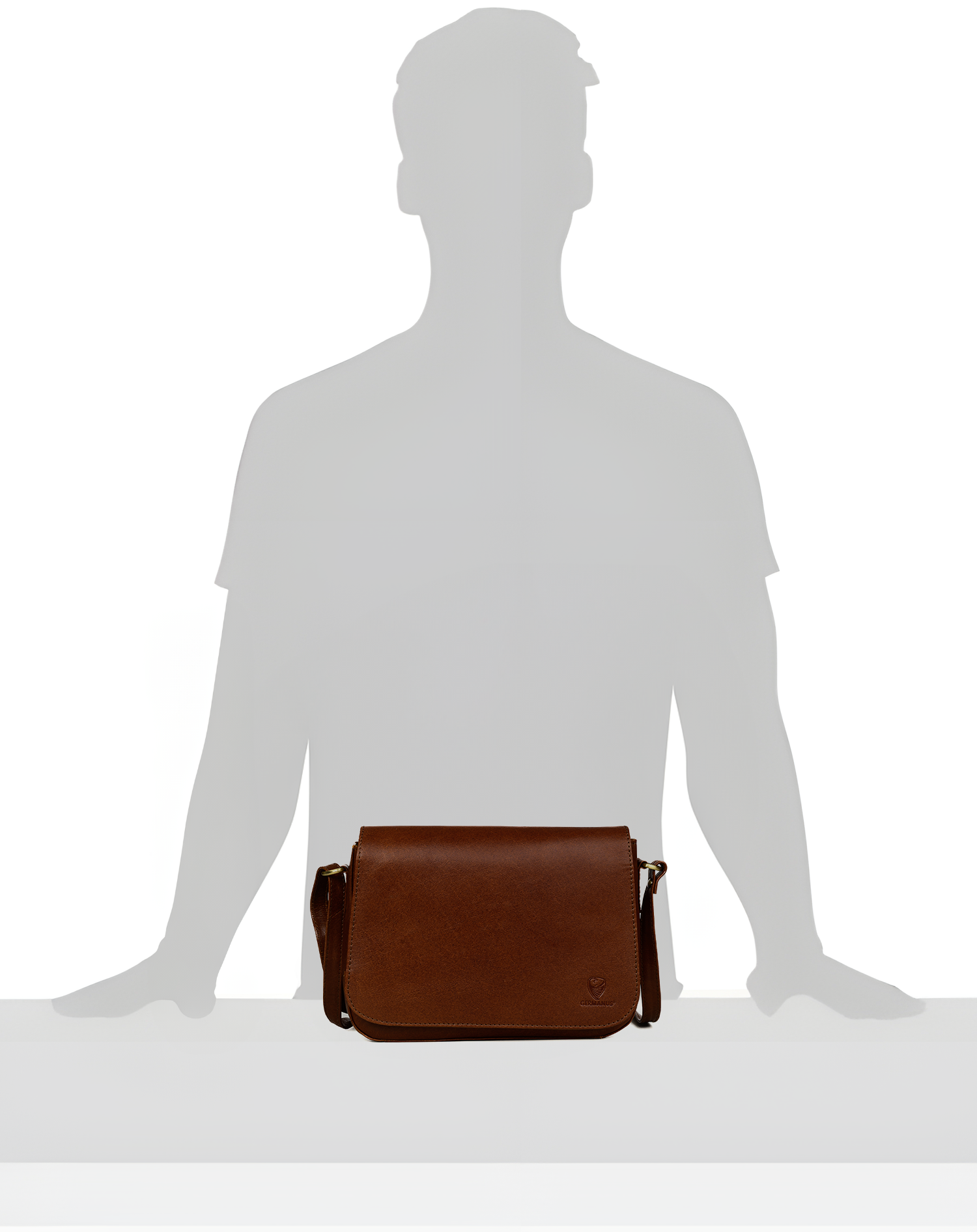 GERMANUS Damen Handtasche Umhängetasche Anna aus Echtleder, braun