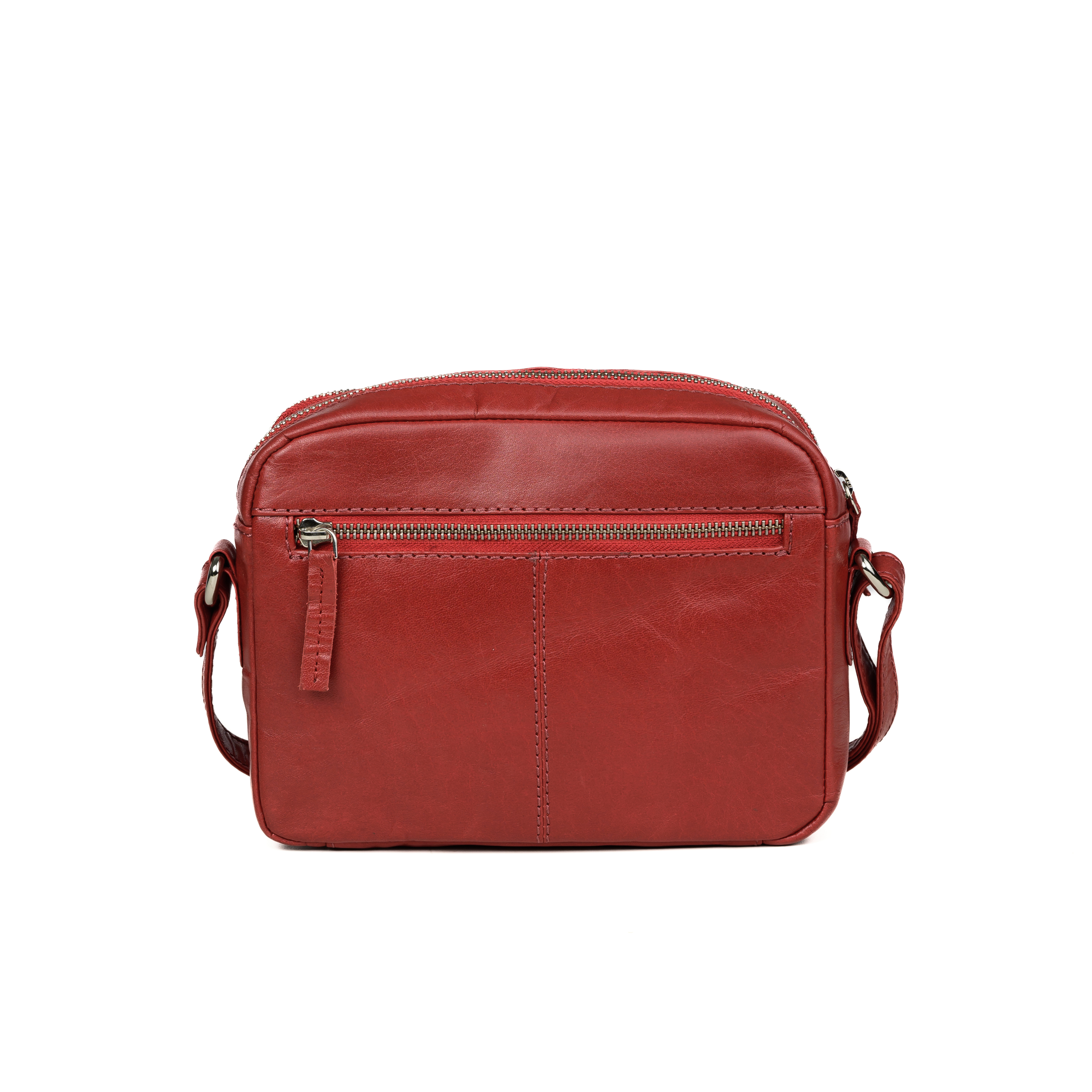 GERMANUS Damen Handtasche Umhängetasche Lara aus Echtleder, Rot