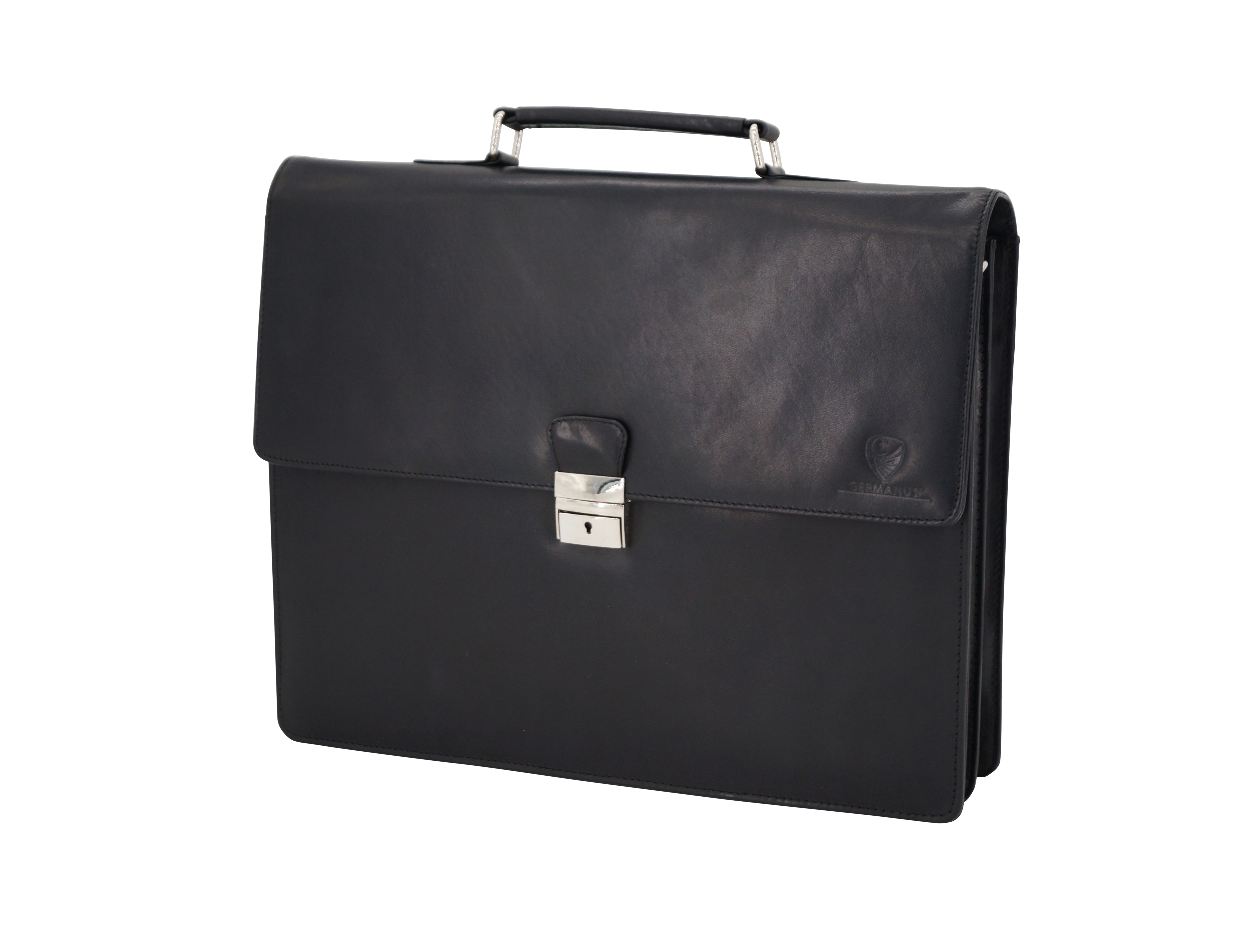 GERMANUS Aktentasche David aus Leder, Schwarz