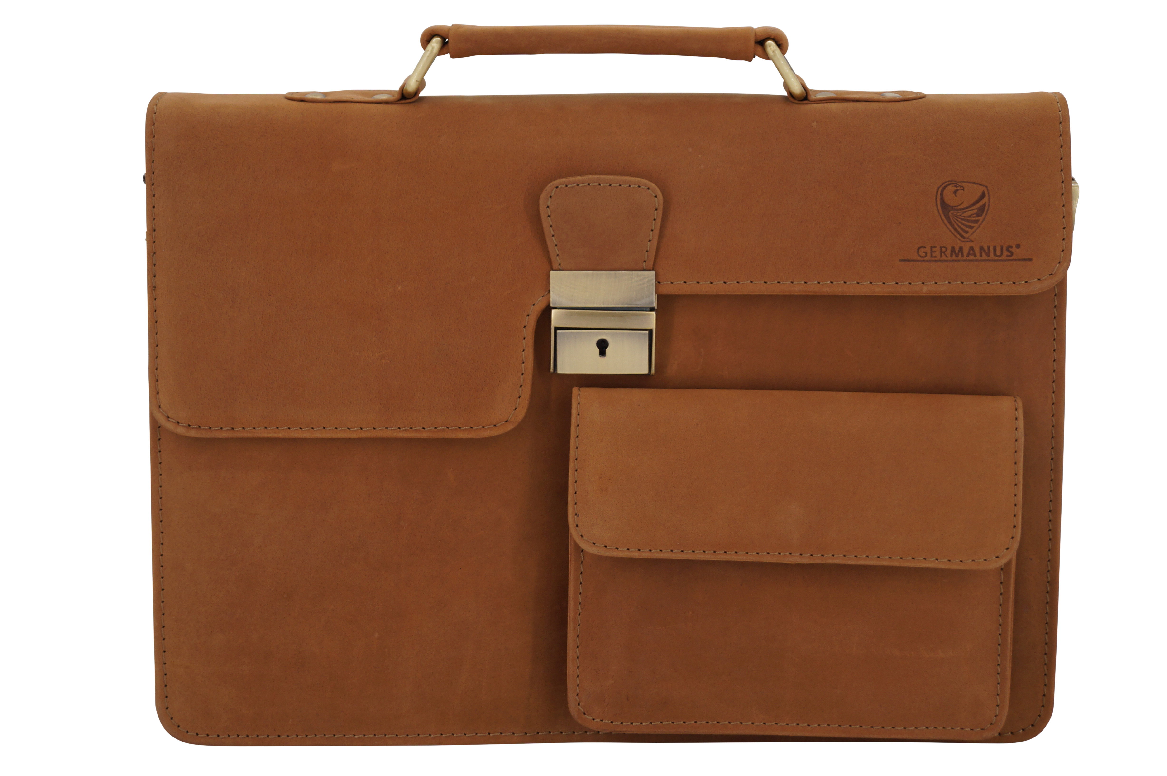 GERMANUS Aktentasche Hans aus Leder, Braun