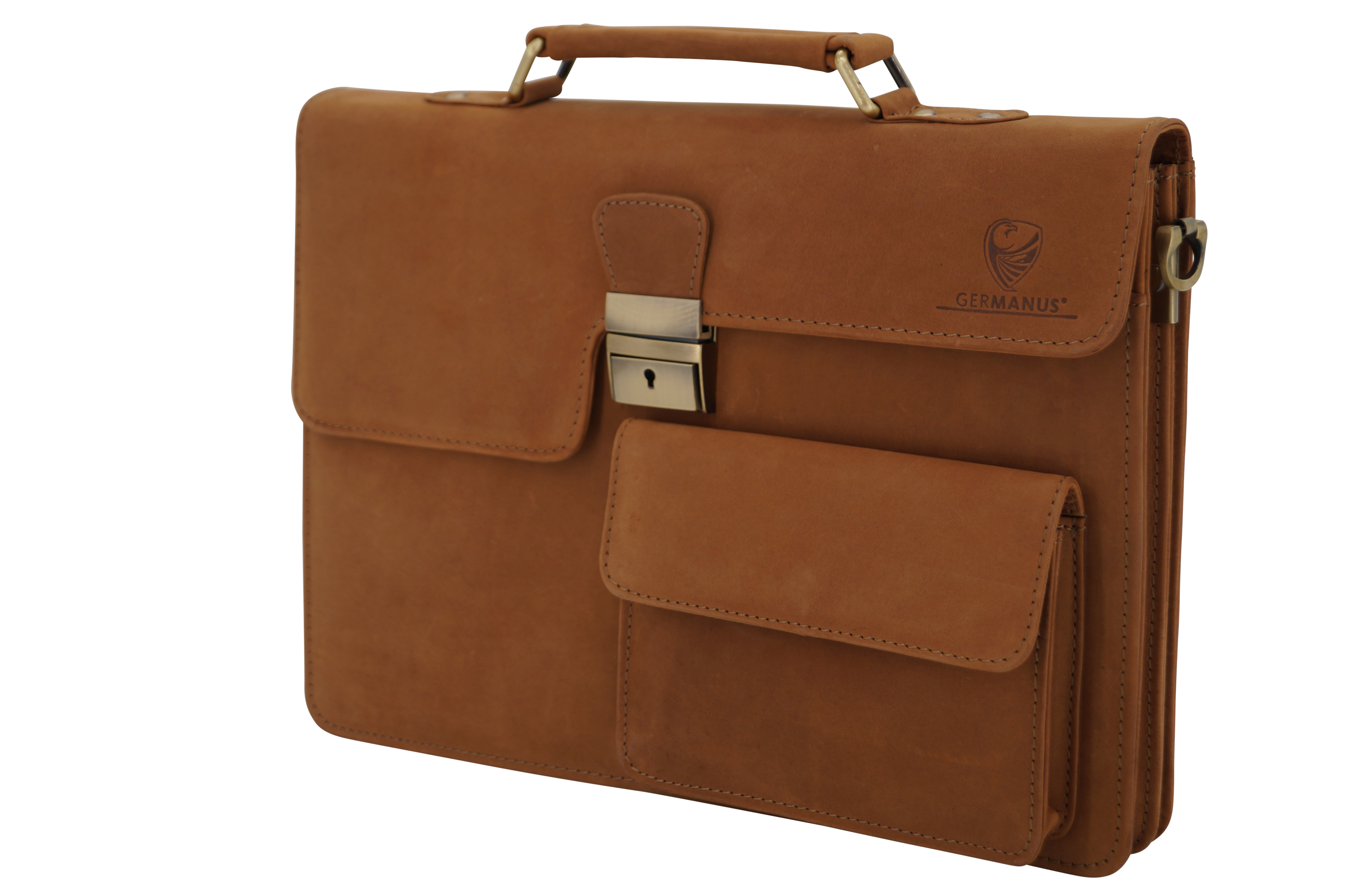 GERMANUS Aktentasche Hans aus Leder, Braun