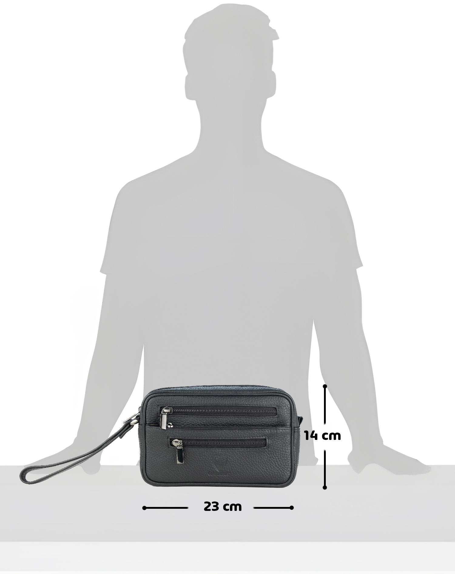 GERMANUS Tasche Oliver fürs Handgelenk, Clutch für den Alltag aus echtem Leder